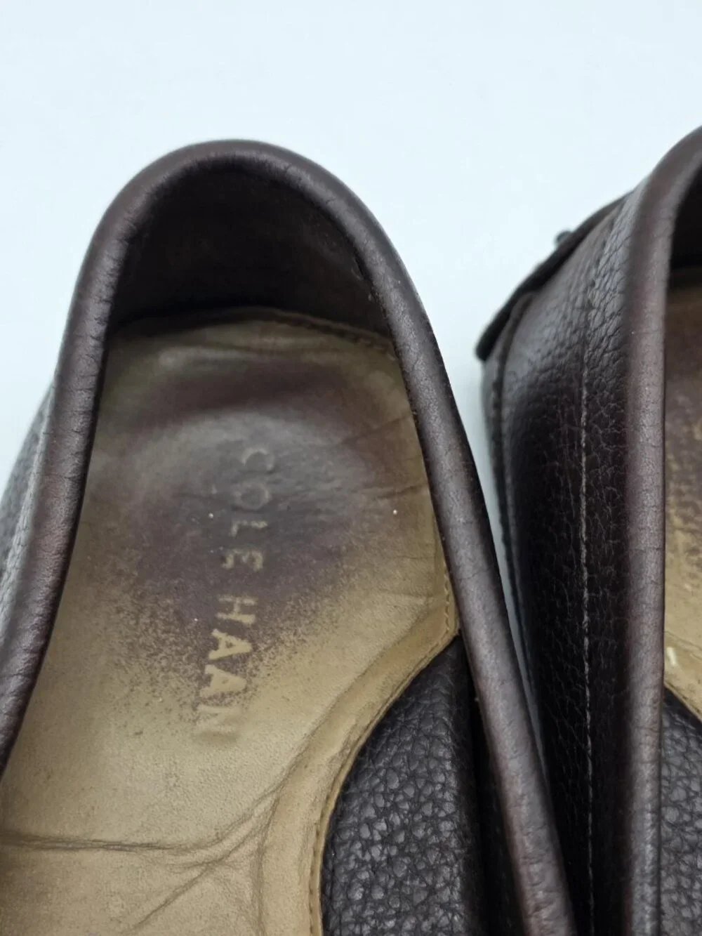 Cole Haan Shoes Mens Size 9.5 Brown Leather Bit Driving Casual Damaged Loafers - Picture 4 of 13